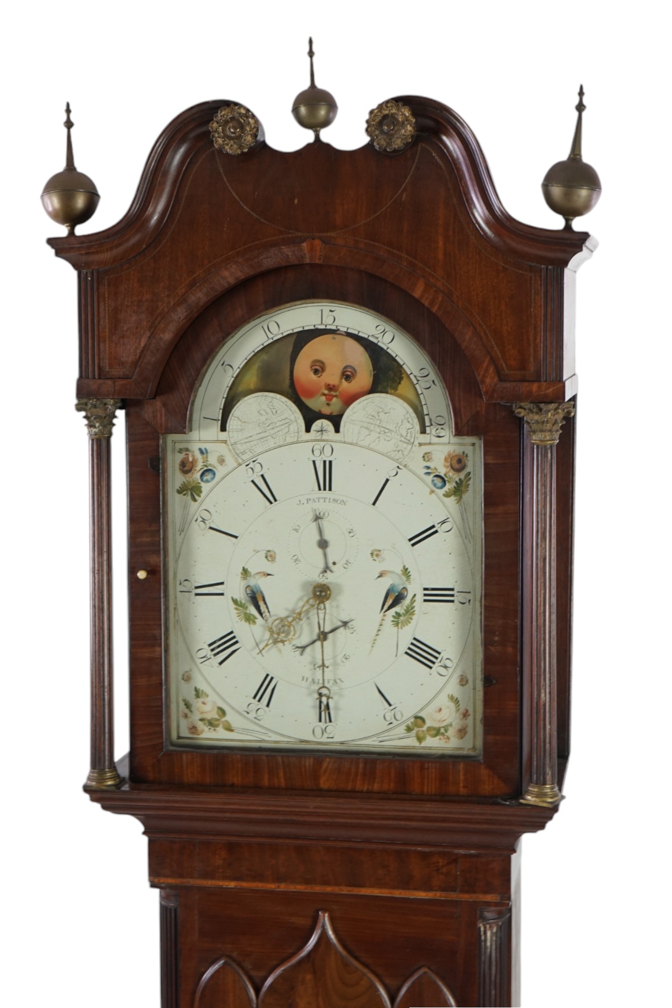 J. Pattison of Halifax, a Regency inlaid mahogany eight day longcase clock